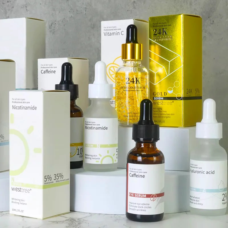 POP POP CHIC Sticker Label Low Moq Probiotics Serum Sets Vegan Lifting Eyes Care Caffeine Collage Eye Serum for Eye Bags Winkles