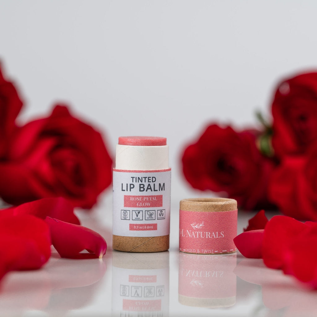 J&L Naturals Tinted Lip Balm Rose Petal Glow